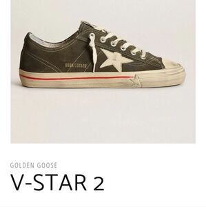 Golden Goose V-STAR 2 Womens Shoes - Olive and Cream 39